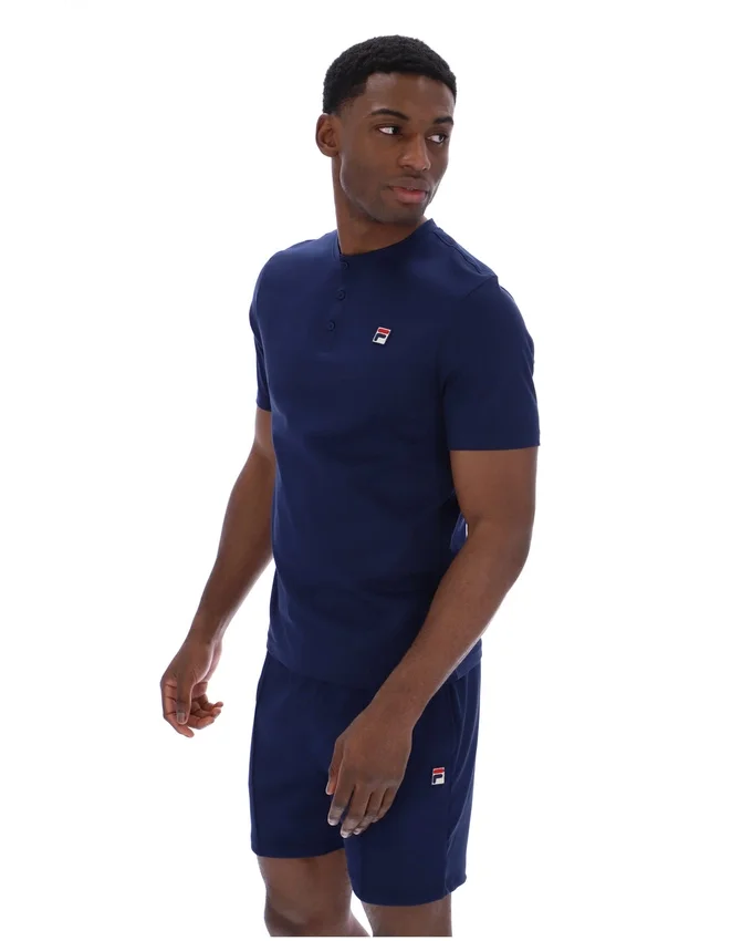 T-shirt à col Fila Valentino Essential bleu marine