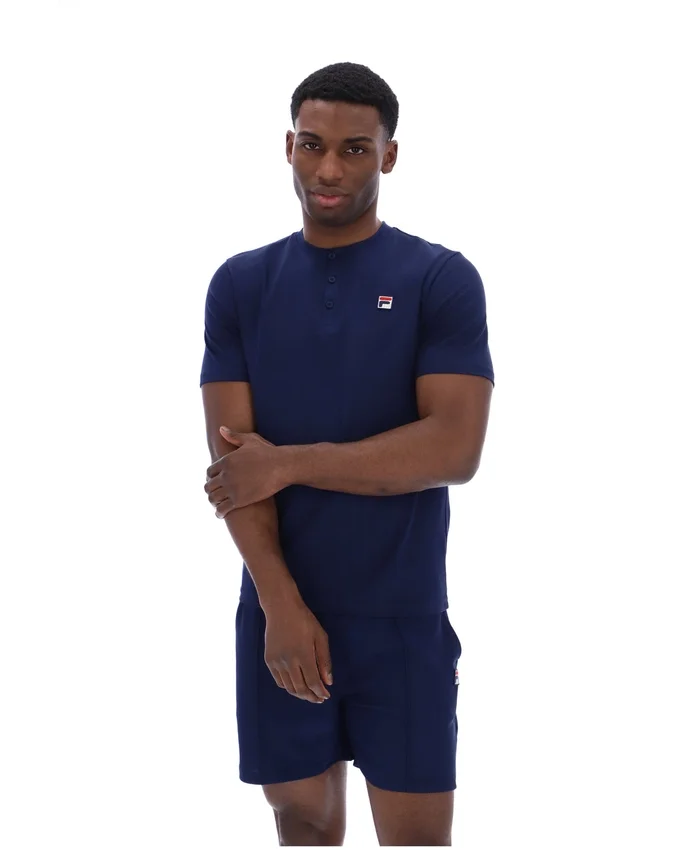 T-shirt à col Fila Valentino Essential bleu marine