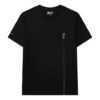 T-shirt à col rond ample à manches courtes pour homme avec logo en lettres, noir