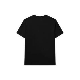 T-shirt à col rond ample à manches courtes pour homme avec logo en lettres, noir