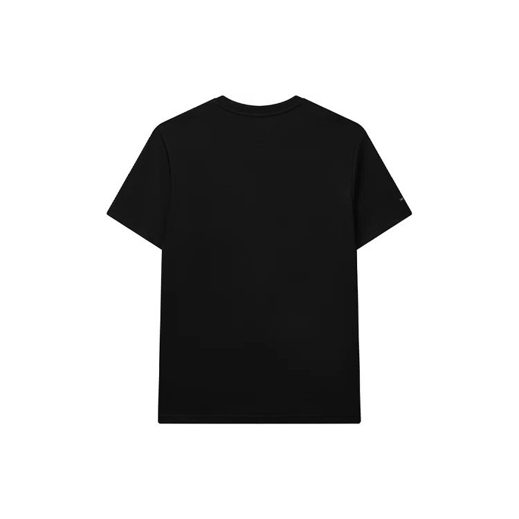 T-shirt à col rond ample à manches courtes pour homme avec logo en lettres, noir