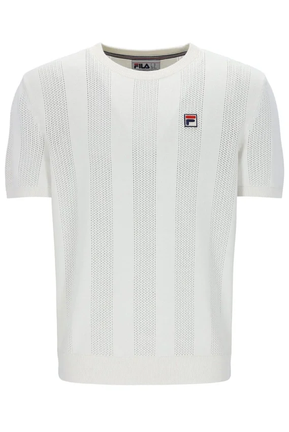 T-shirt Corrado à empiècements en maille, couleur Gardenia
