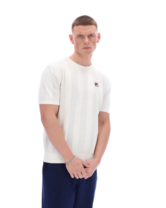 T-shirt Corrado à empiècements en maille, couleur Gardenia