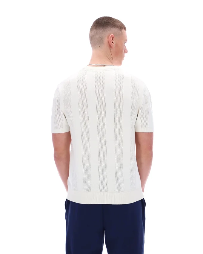 T-shirt Corrado à empiècements en maille, couleur Gardenia