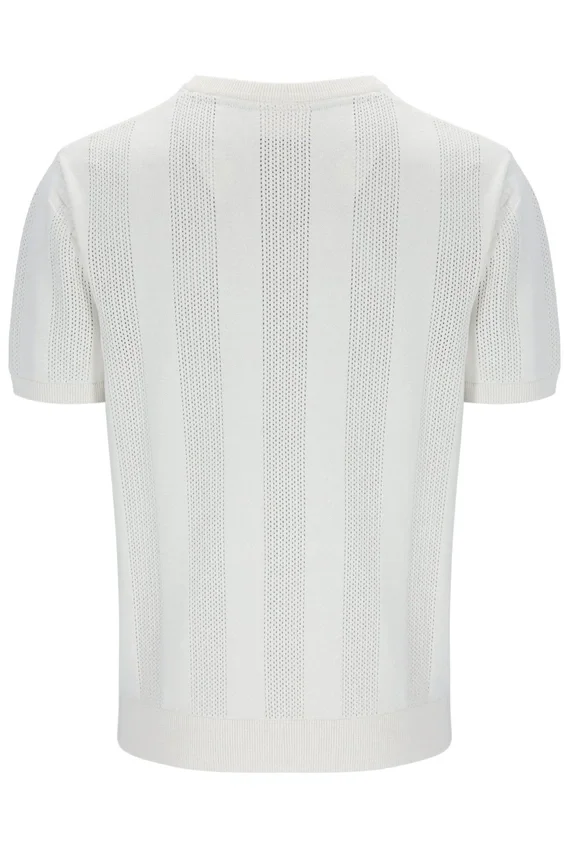 T-shirt Corrado à empiècements en maille, couleur Gardenia