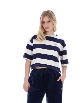 T-shirt court et ample Fila Genoa bleu marine