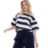 T-shirt court et ample Fila Genoa bleu marine