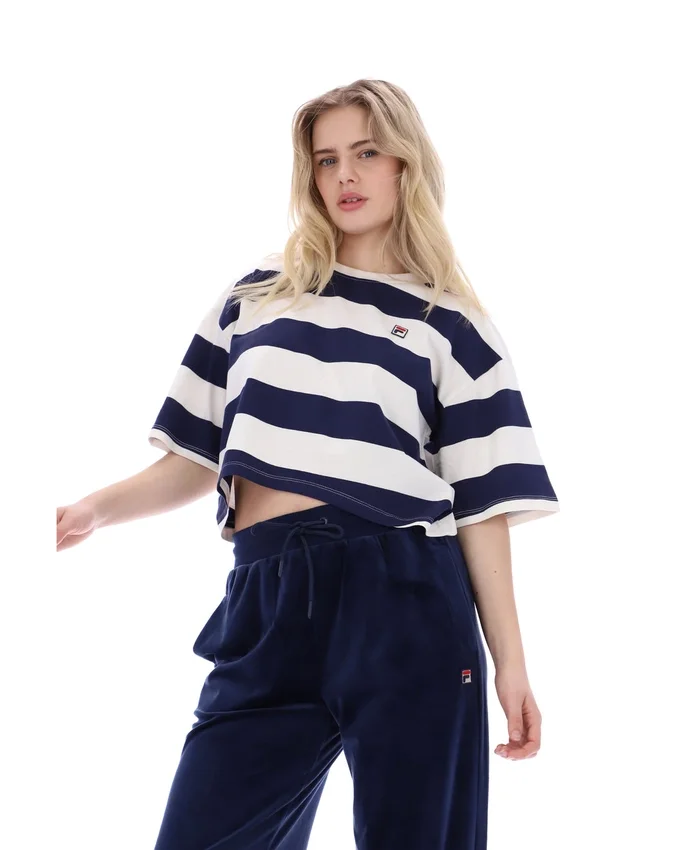 T-shirt court et ample Fila Genoa bleu marine