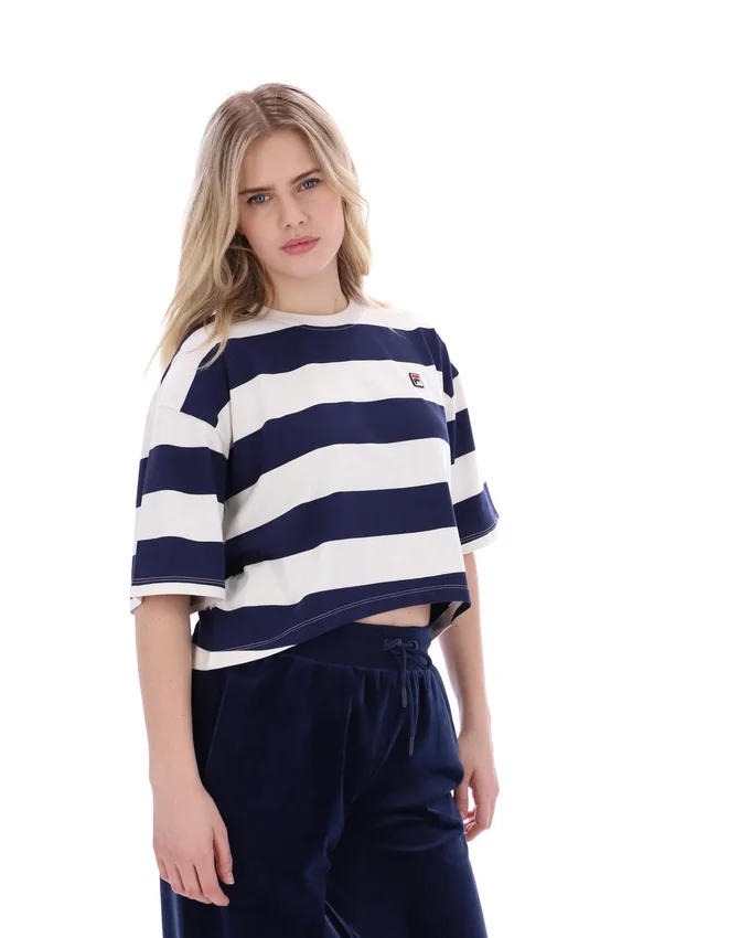 T-shirt court et ample Fila Genoa bleu marine