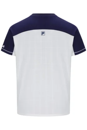 T-shirt de tennis blanc à col Henry pour homme
