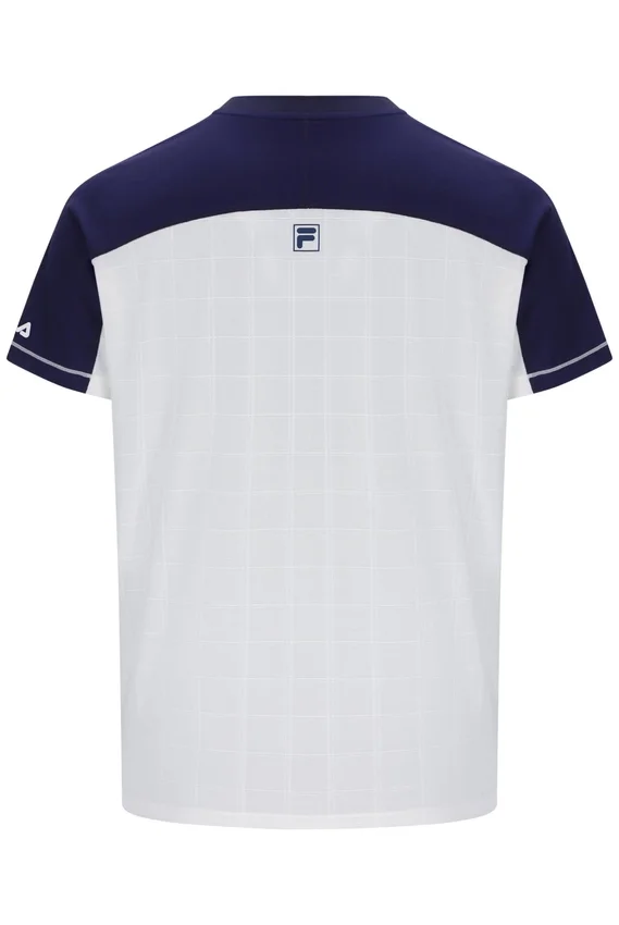 T-shirt de tennis blanc à col Henry pour homme
