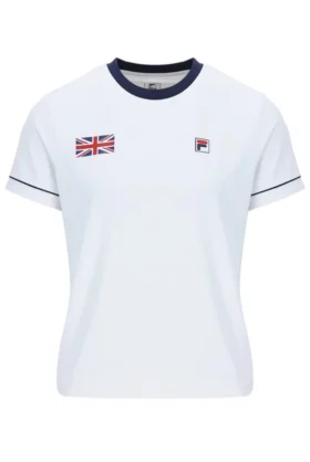 T-shirt de tennis blanc pour femme « Tennis GB »