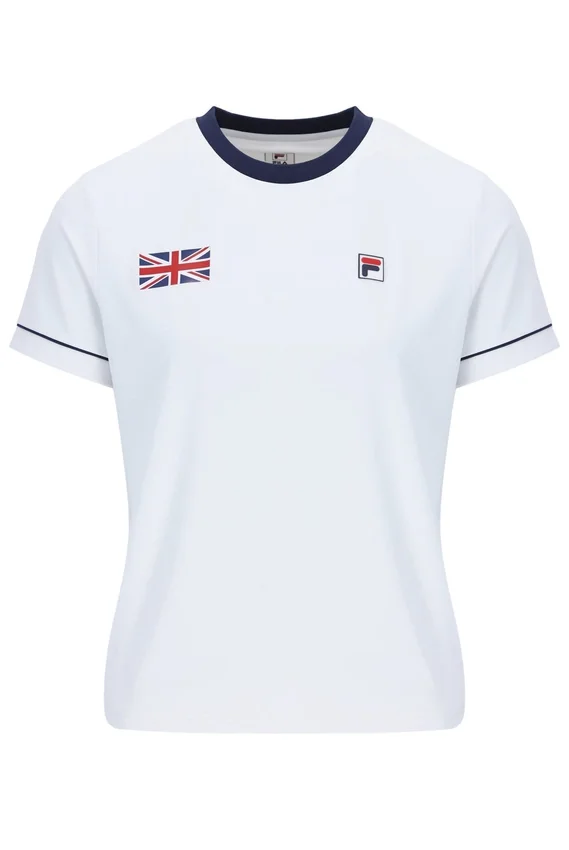 T-shirt de tennis blanc pour femme « Tennis GB »