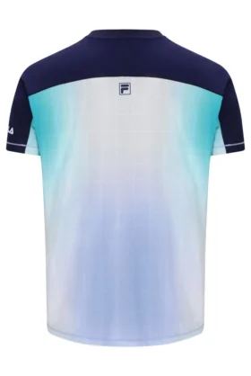 T-shirt de tennis bleu à col Henry pour homme