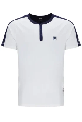 T-shirt de tennis à col Henry pour homme Off White