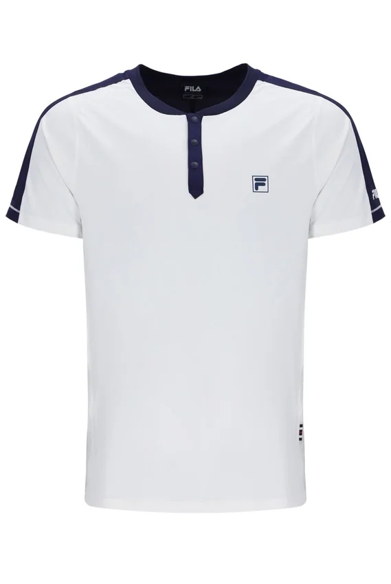 T-shirt de tennis à col Henry pour homme Off White