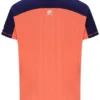T-shirt de tennis à col Henry pour homme, orange fluo
