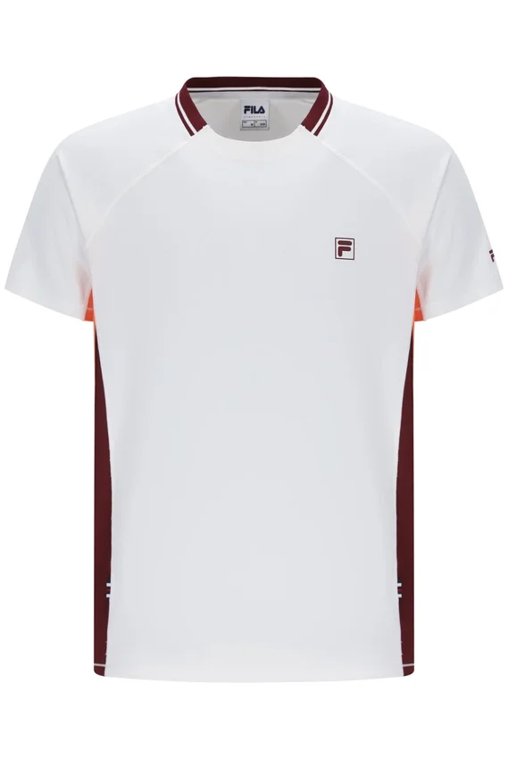 T-shirt de tennis à col rond blanc pour homme
