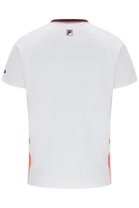 T-shirt de tennis à col rond blanc pour homme