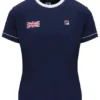 T-shirt de tennis Fila pour femme, bleu marine