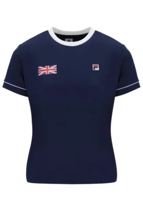 T-shirt de tennis Fila pour femme, bleu marine