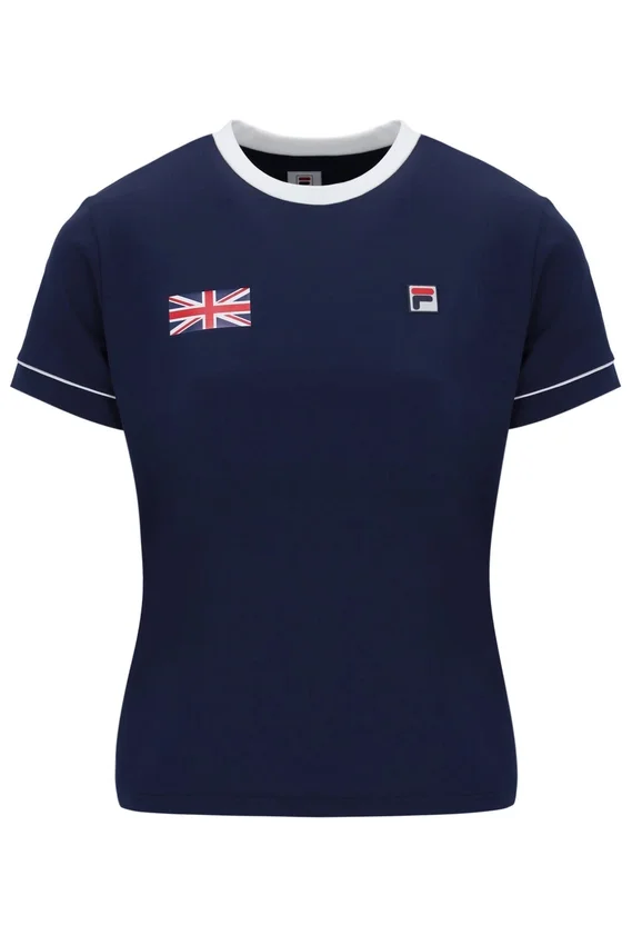 T-shirt de tennis Fila pour femme, bleu marine