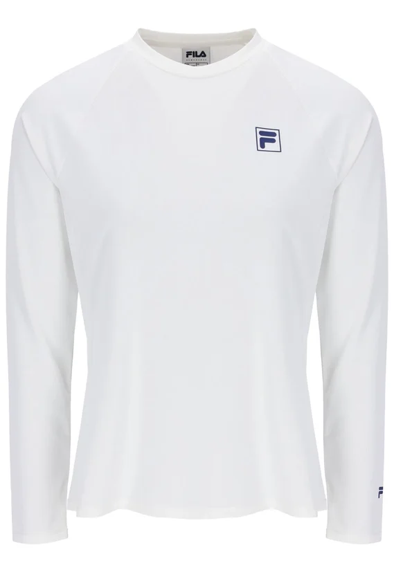 T-shirt de tennis à manches longues blanc cassé pour femme