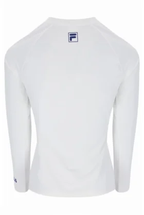 T-shirt de tennis à manches longues blanc cassé pour femme