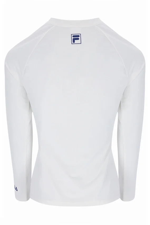 T-shirt de tennis à manches longues blanc cassé pour femme
