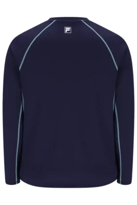 T-shirt de tennis à manches longues bleu marine pour homme