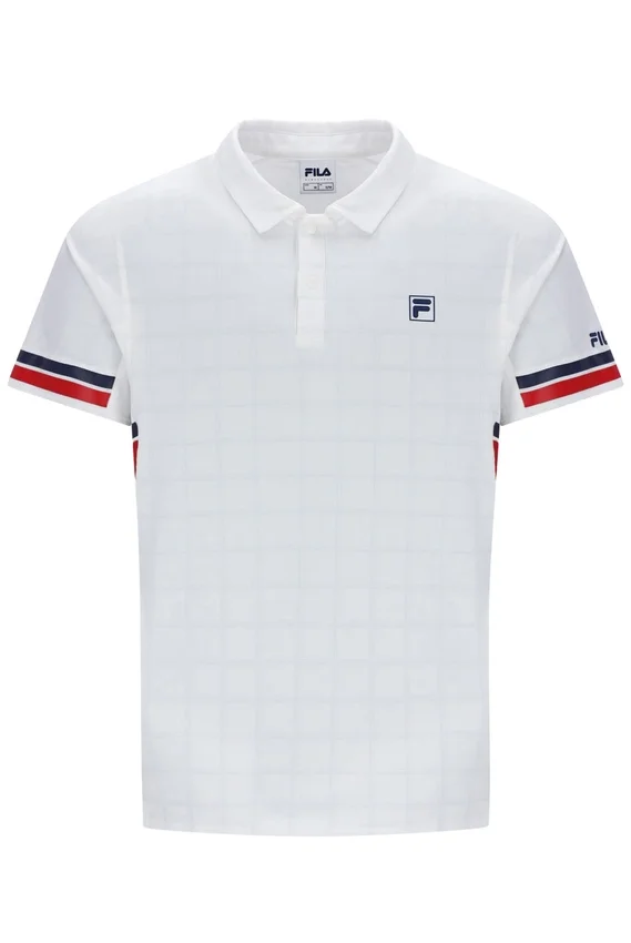 T-shirt de tennis Polo à motifs blanc pour homme
