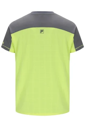 T-shirt de tennis pour homme « Henry Neck » de Fila, couleur citron