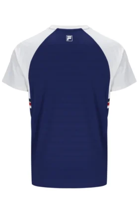 T-shirt de tennis unisexe à col rond bleu marine