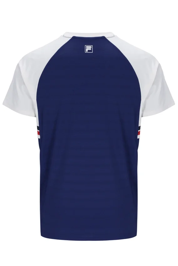 T-shirt de tennis unisexe à col rond bleu marine