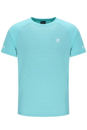 T-shirt de tennis unisexe à col rond couleur aqua