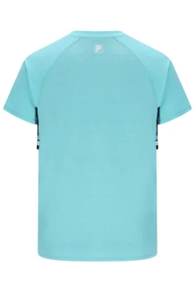 T-shirt de tennis unisexe à col rond couleur aqua