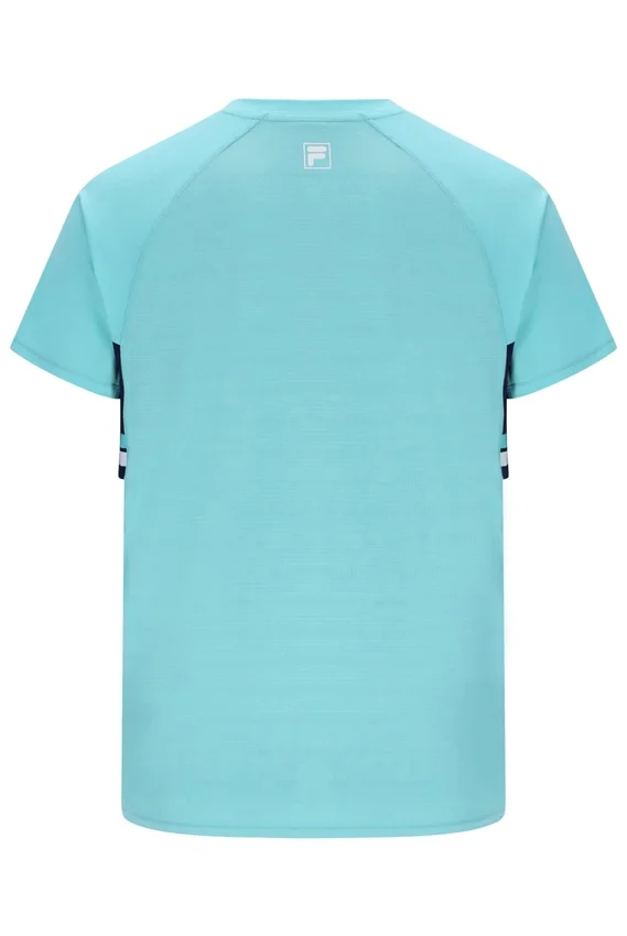 T-shirt de tennis unisexe à col rond couleur aqua