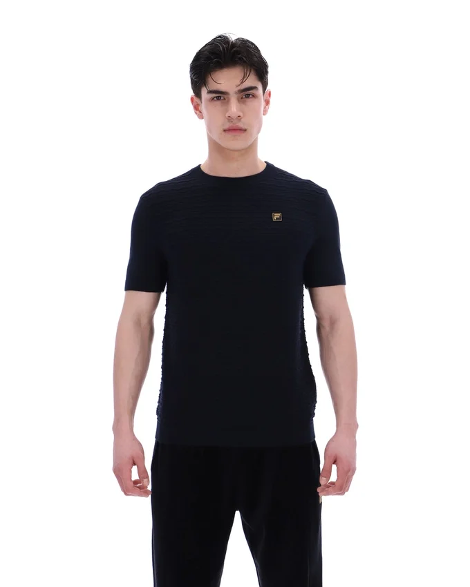 T-shirt Don en maille texturée noir