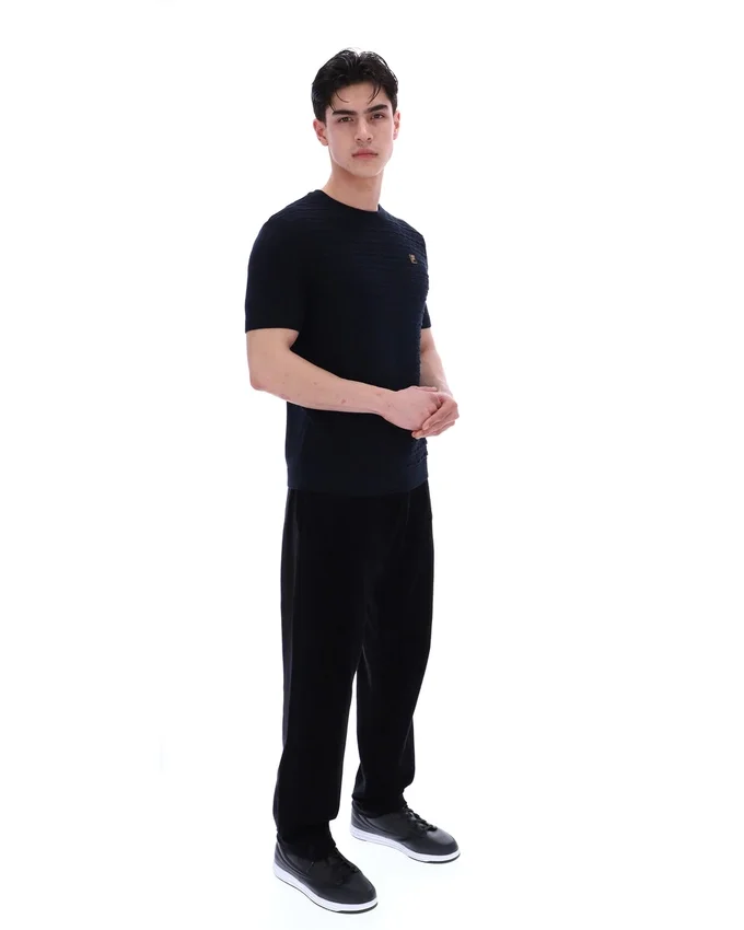 T-shirt Don en maille texturée noir