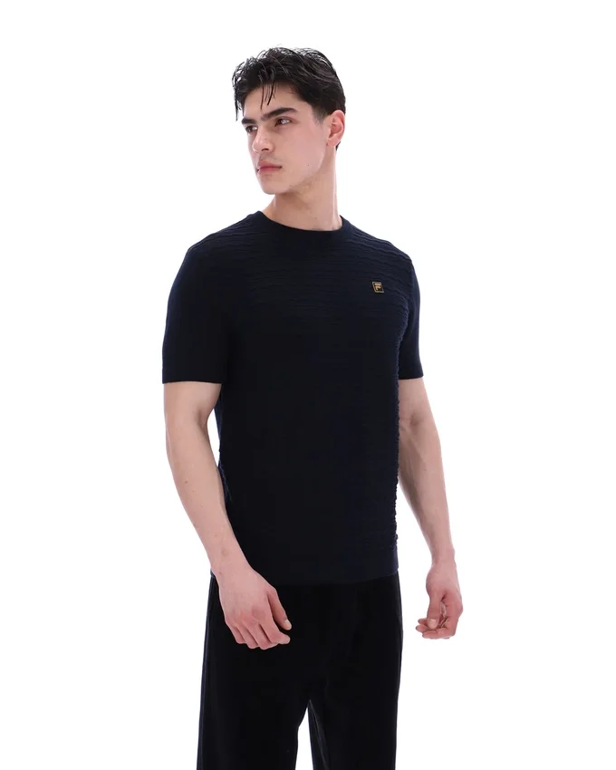 T-shirt Don en maille texturée noir