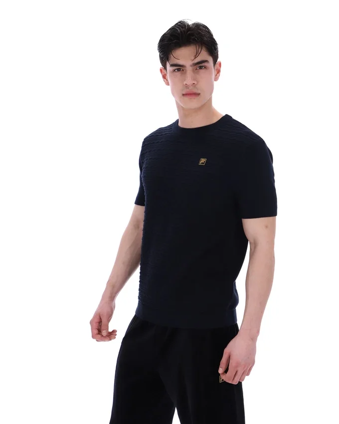 T-shirt Don en maille texturée noir