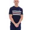 T-shirt en maille à rayures en résille Fila Gerardo bleu marine