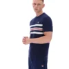 T-shirt en maille à rayures en résille Fila Gerardo bleu marine