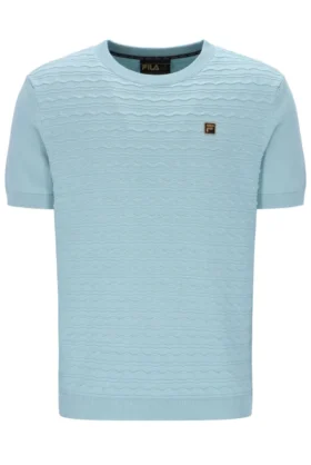 T-shirt en maille texturée Don bleu sterling