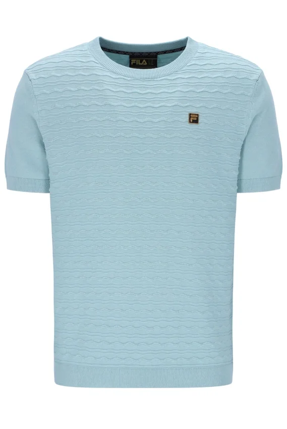 T-shirt en maille texturée Don bleu sterling