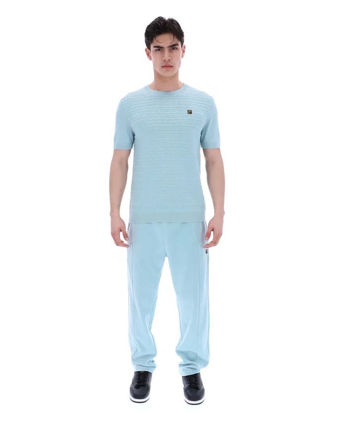 T-shirt en maille texturée Don bleu sterling