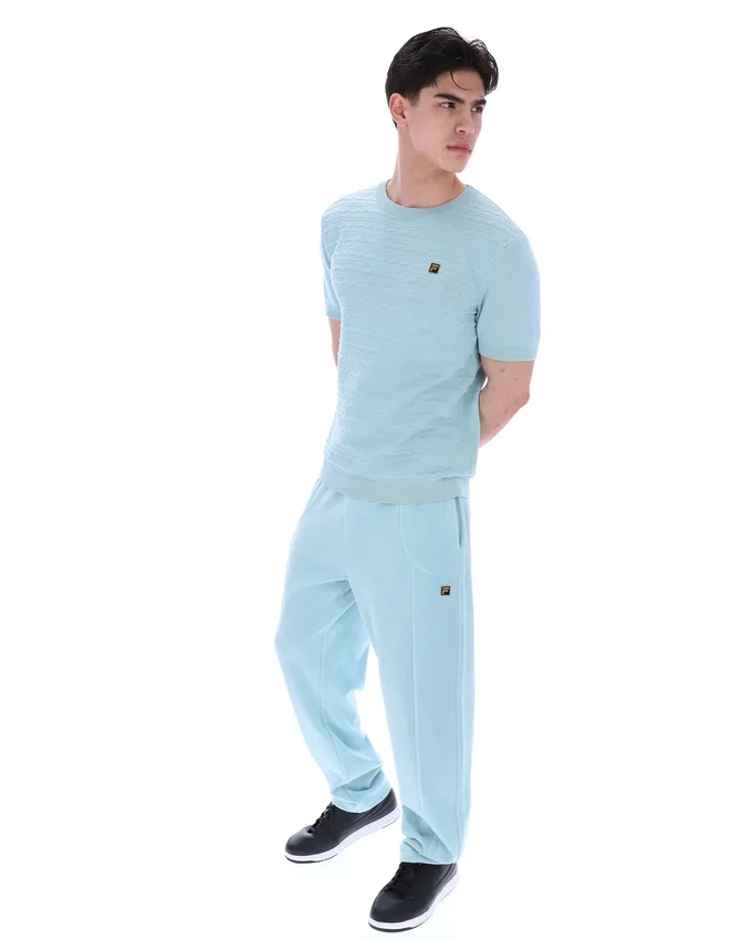 T-shirt en maille texturée Don bleu sterling