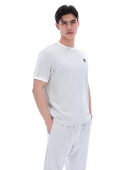 T-shirt en velours Basilio bleu aube