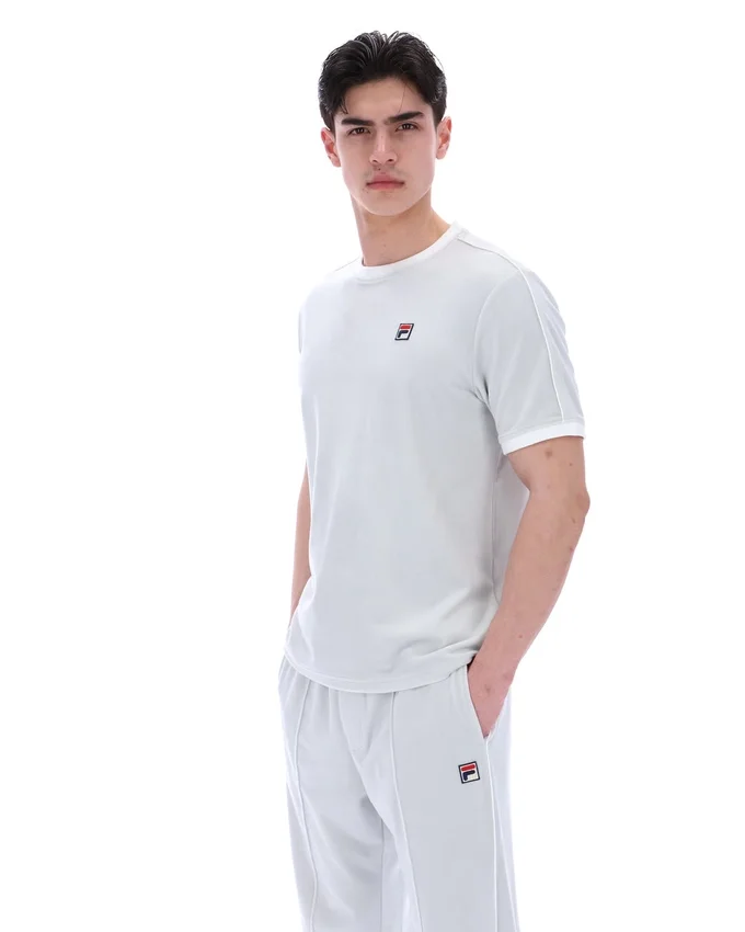 T-shirt en velours Basilio bleu aube