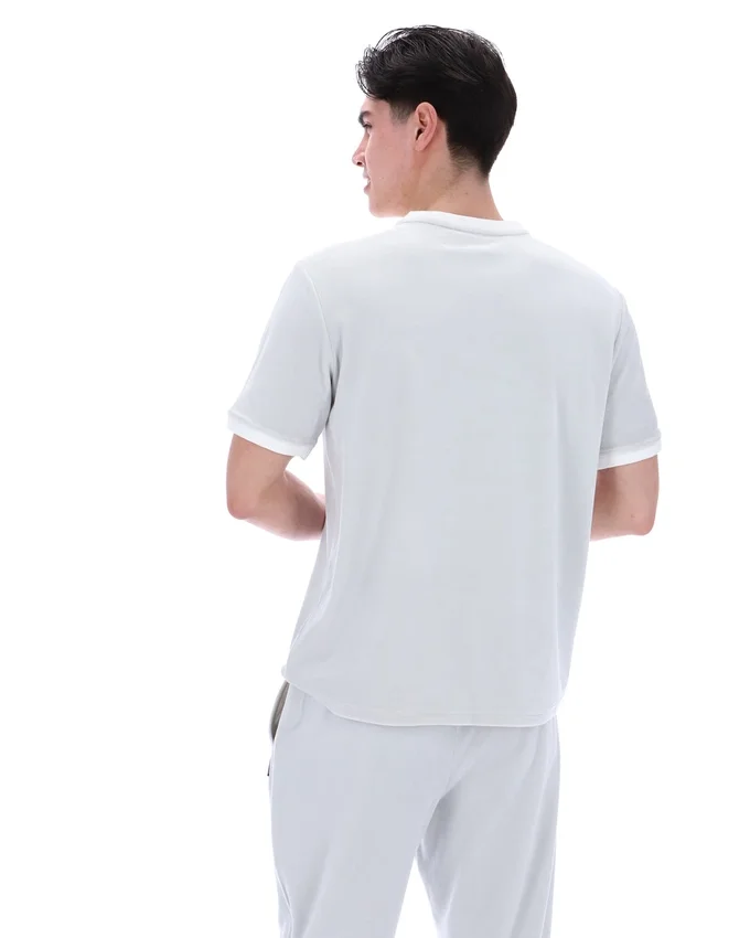 T-shirt en velours Basilio bleu aube